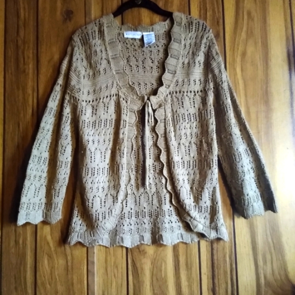 White stag ,Crocheted look cover up.large